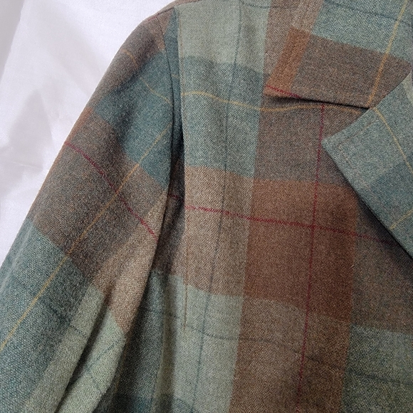 Pendleton Women's Plaid Wool Jacket - Green and Brown - Picture 7 of 8